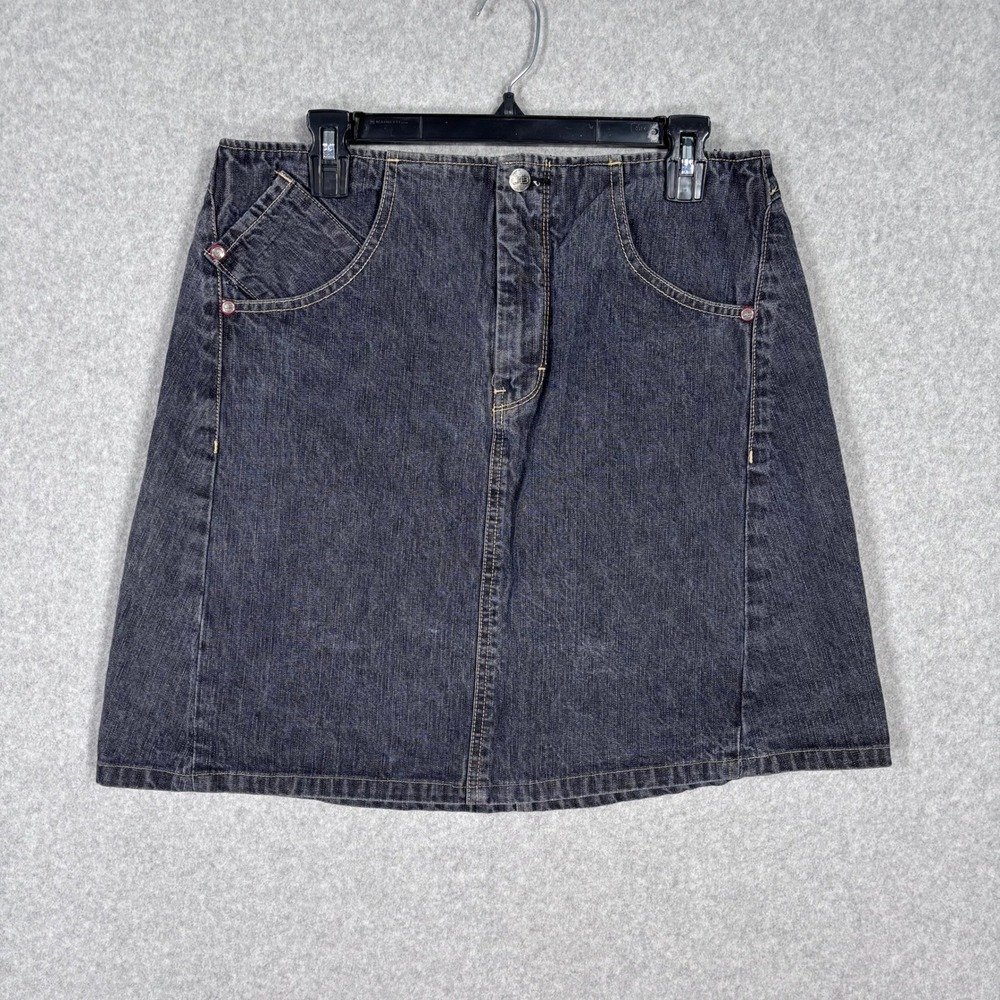 Vintage Y2K Unionbay Jean Mini Skirt Size 13‎ Grunge Festival Western Rave Denim